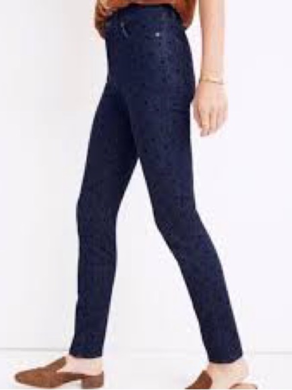 Madewell Navy Polka Dot Jeans